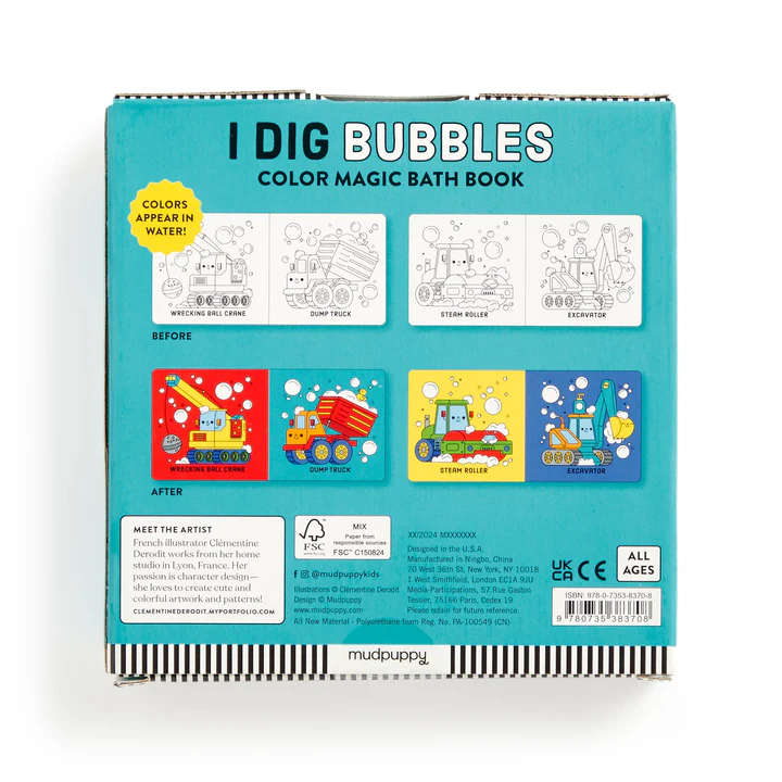 Color Magic Bath Book-  I Dig Bubbles!