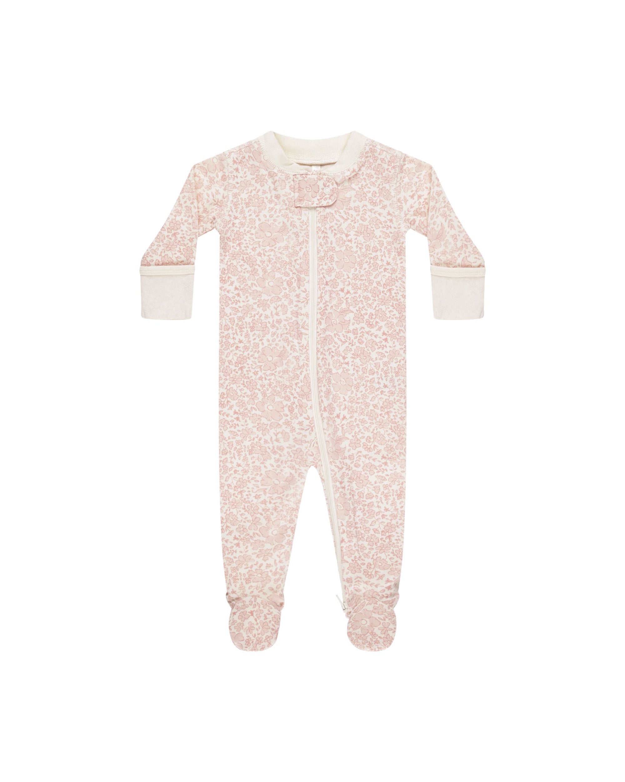 Zip LS Sleeper Footie- Pink Blossom