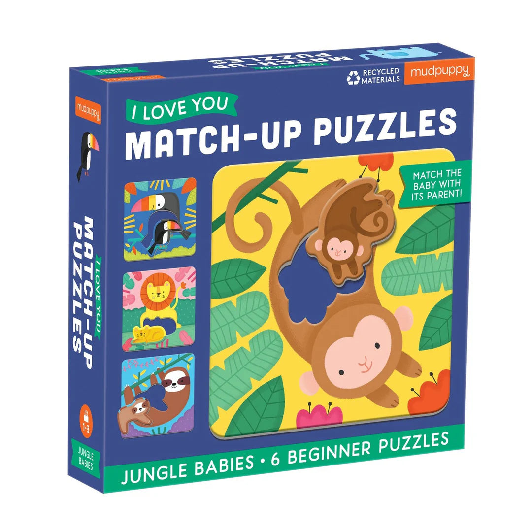 Jungle Babies I Love You Match-Up Puzzles