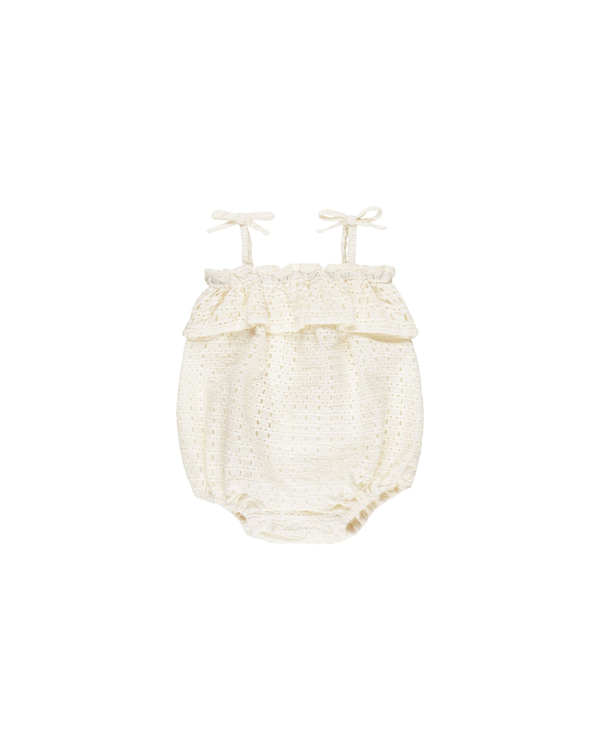 Ruffle Romper- Ivory