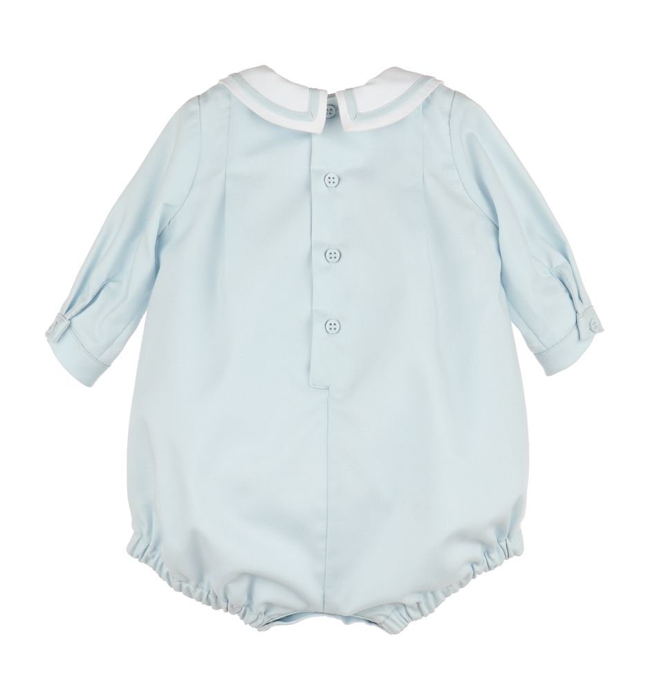 Classic Smocked Boy Bubble in Blue