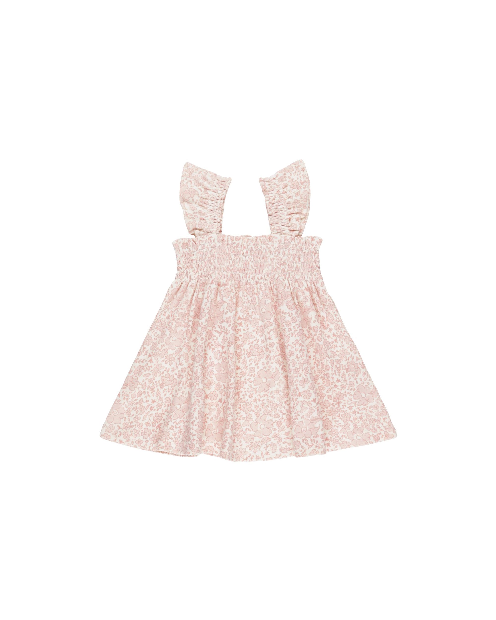 Smocked Jersey Dress- Pink Blossom