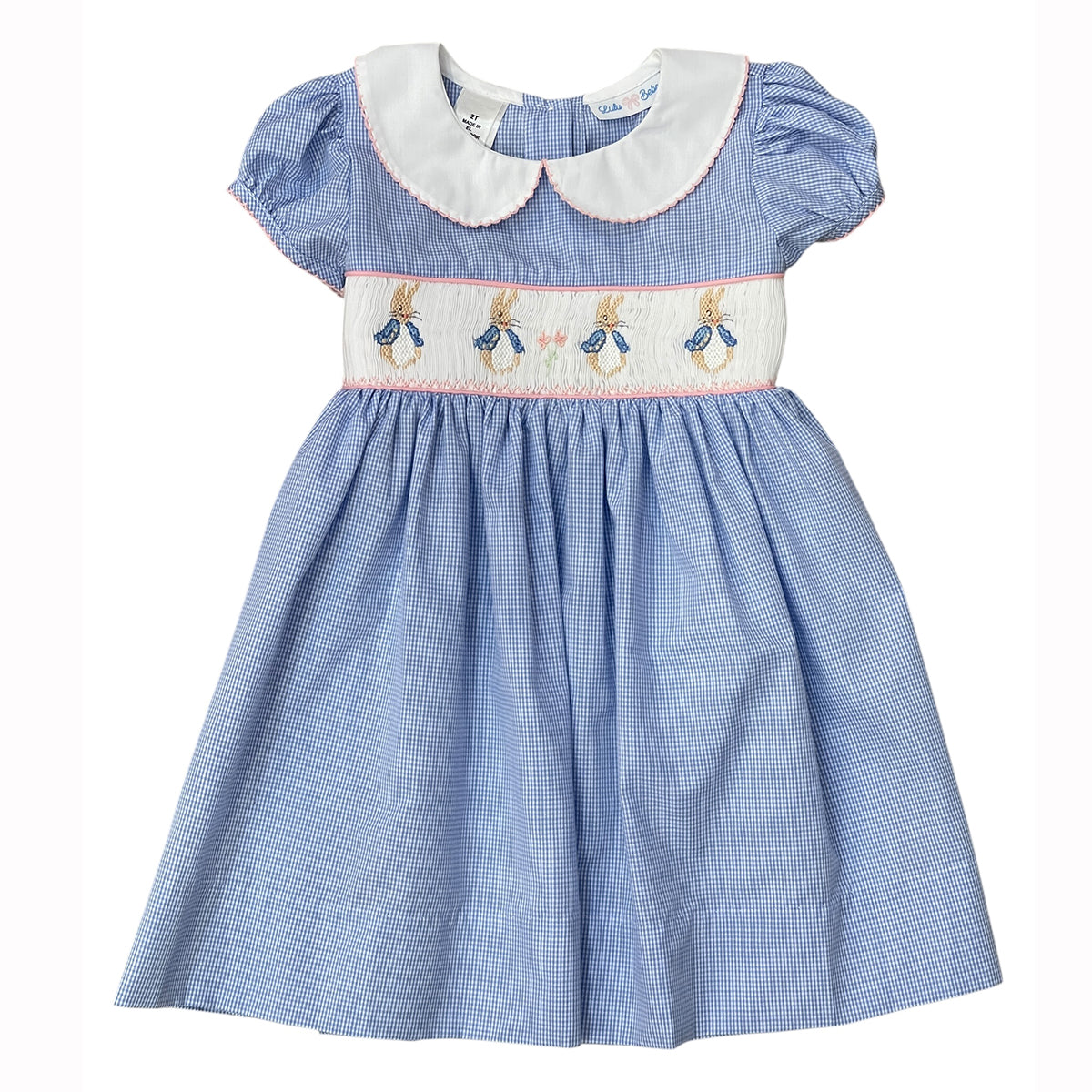 Peter Rabbit Smocked Waist Dres/Blue Check – Itty Bitty Bella