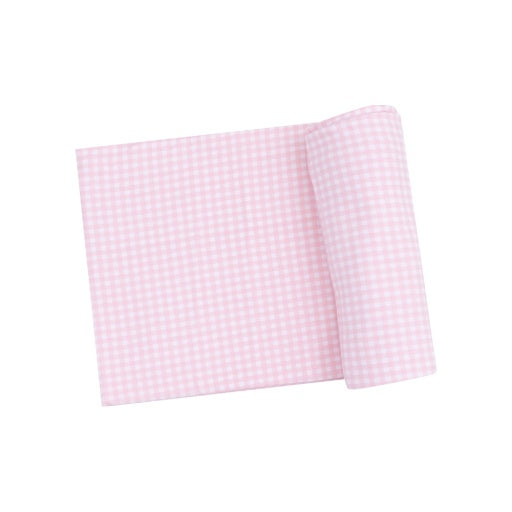 Mini Gingham Swaddle Blanket- Pink