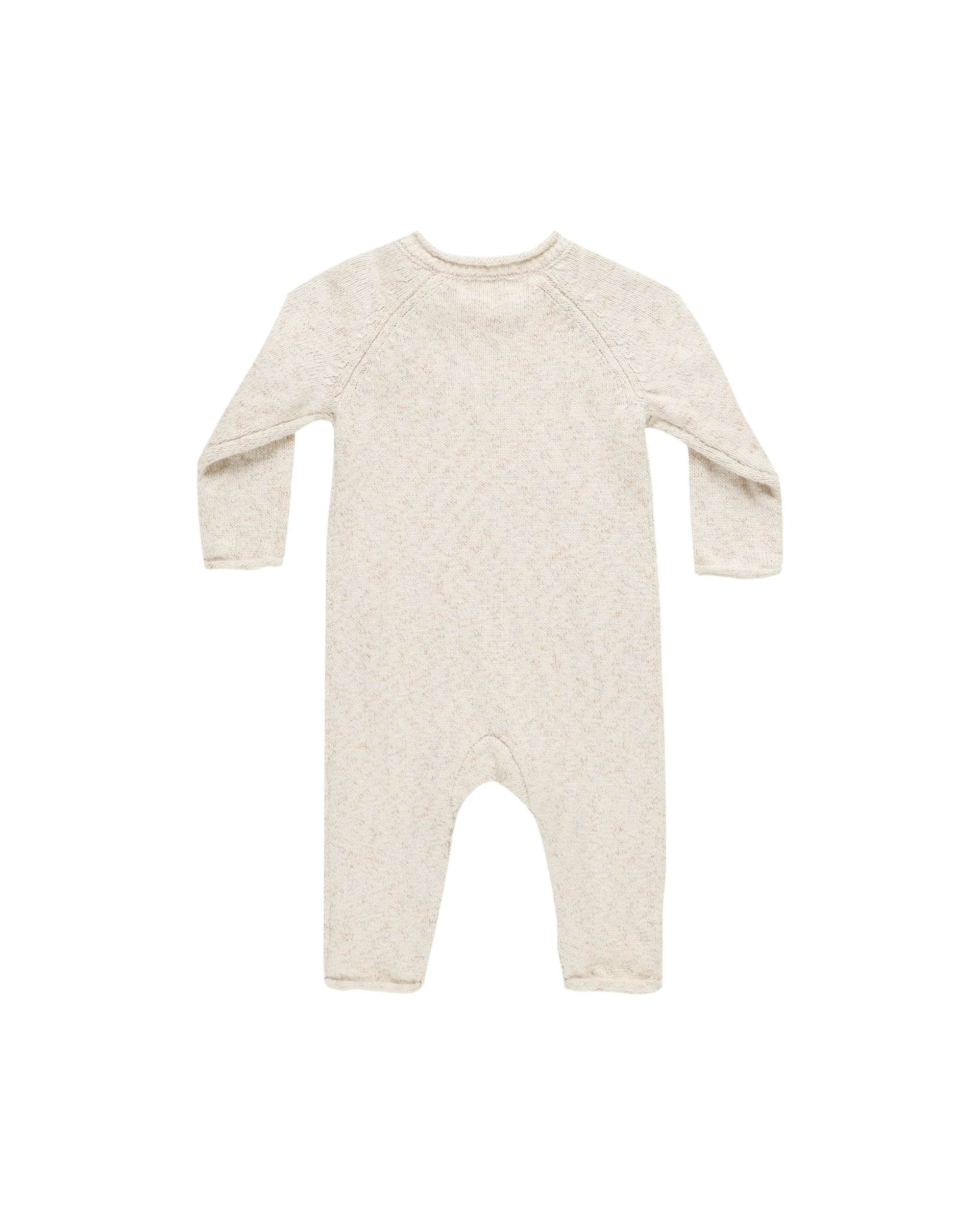 Cozy Heather Knit Jumpsuit- Speckled Natural