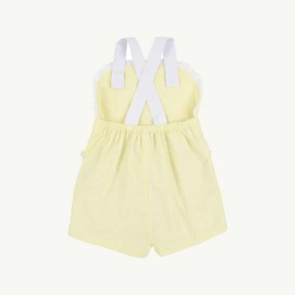 Ruthie Romper/White & Yellow Dot