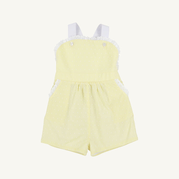 Ruthie Romper/White & Yellow Dot