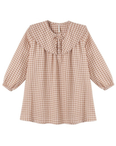 COLLETTE MINI DRESS FAWN GINGHAM