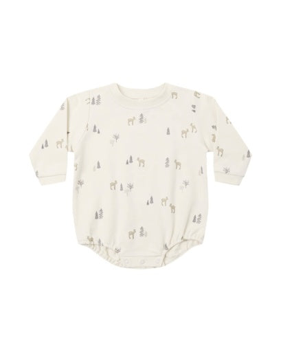CREWNECK BUBBLE ROMPER DEER