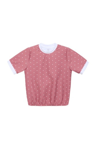 DUSTY PINK POLKA DOT DANCE TEE