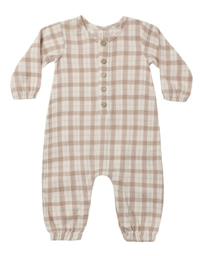 WOVEN JUMPSUIT RUSTIC PLAID
