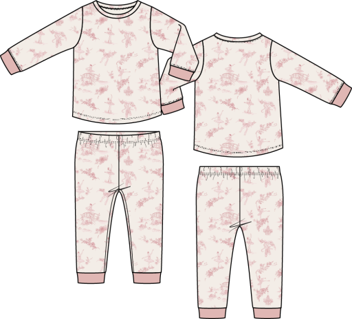 Ballet Toile - Long Sleeve Loungewear Set