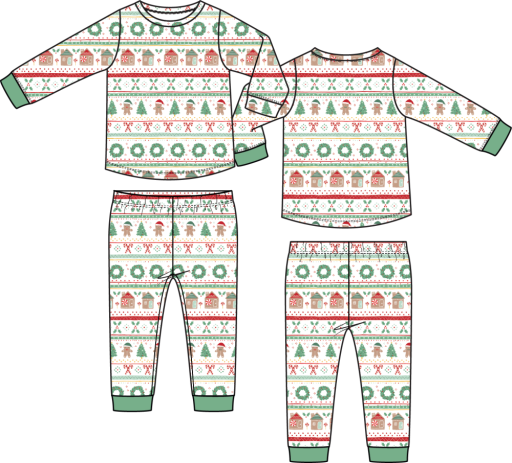 Gingerbread Fair Isle Uni - Long Sleeve Loungewear Set