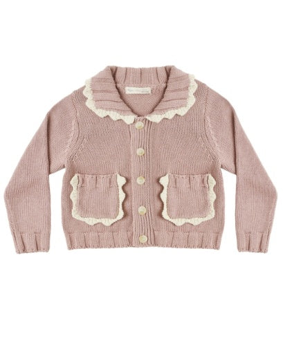 COLLARED CARDIGAN ROSEWOOD
