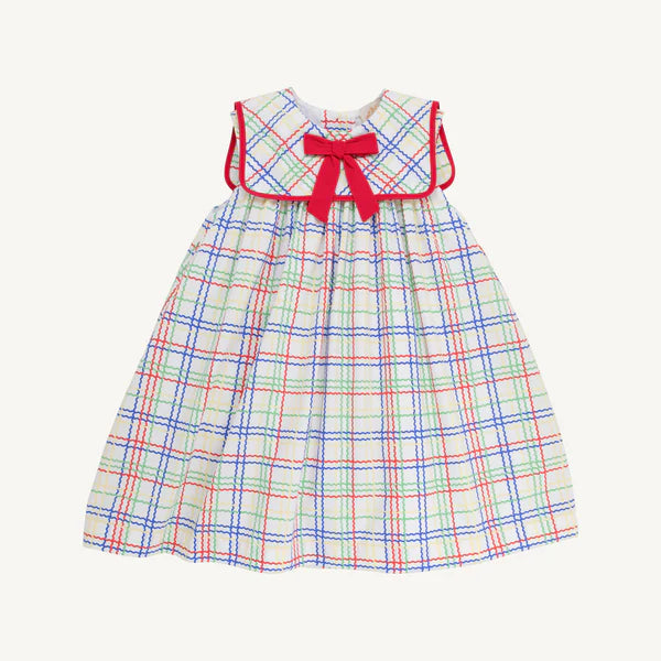 Sleeveless Stewarts Square Collar Dress