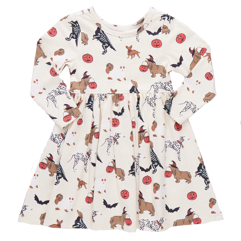 LS Steph Dress - Spooky Dogs