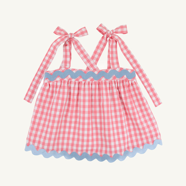 Tyler Tie Top Set -Parrot Cay Coral Check with Beale Street Blue