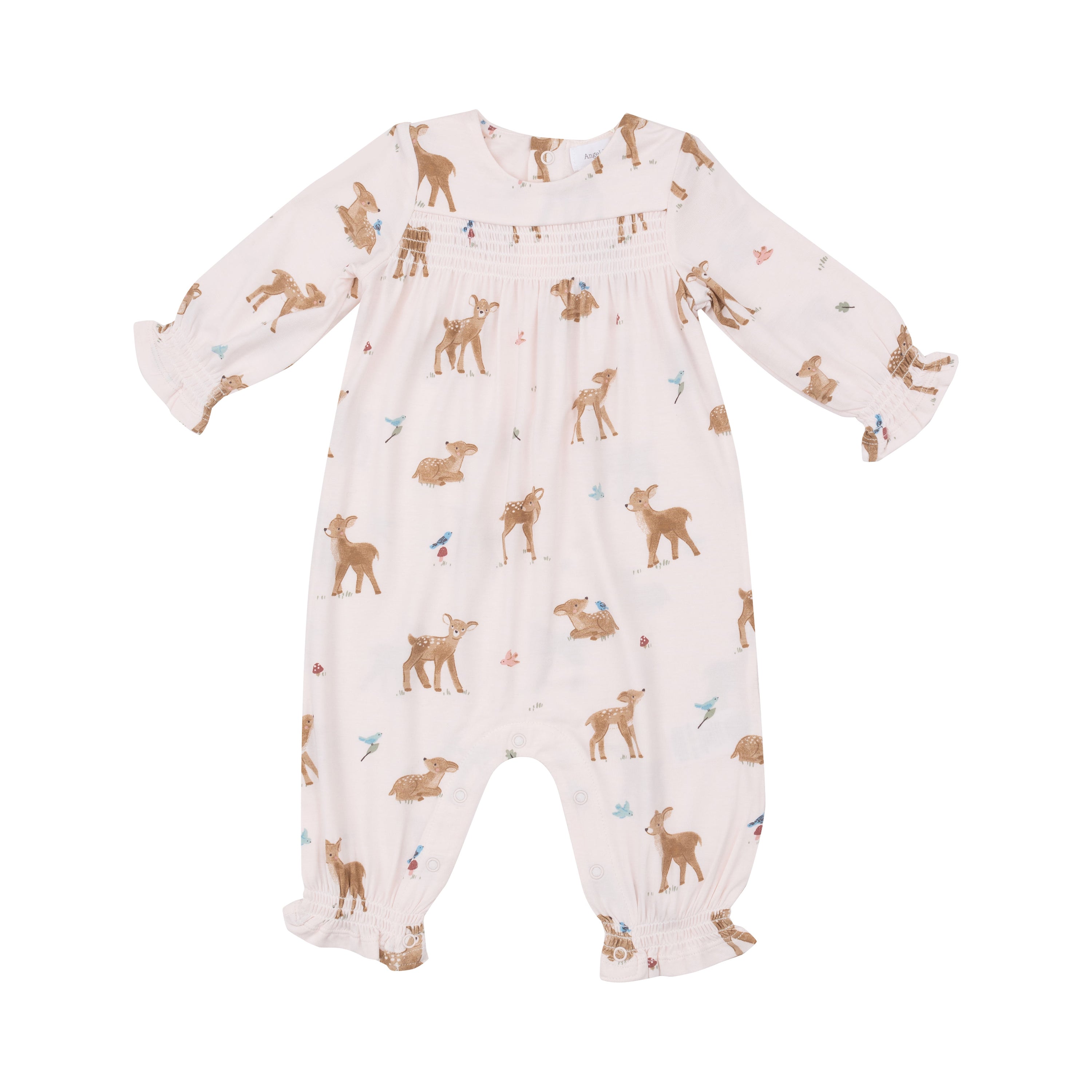 Smocked Romper- Soft Deer