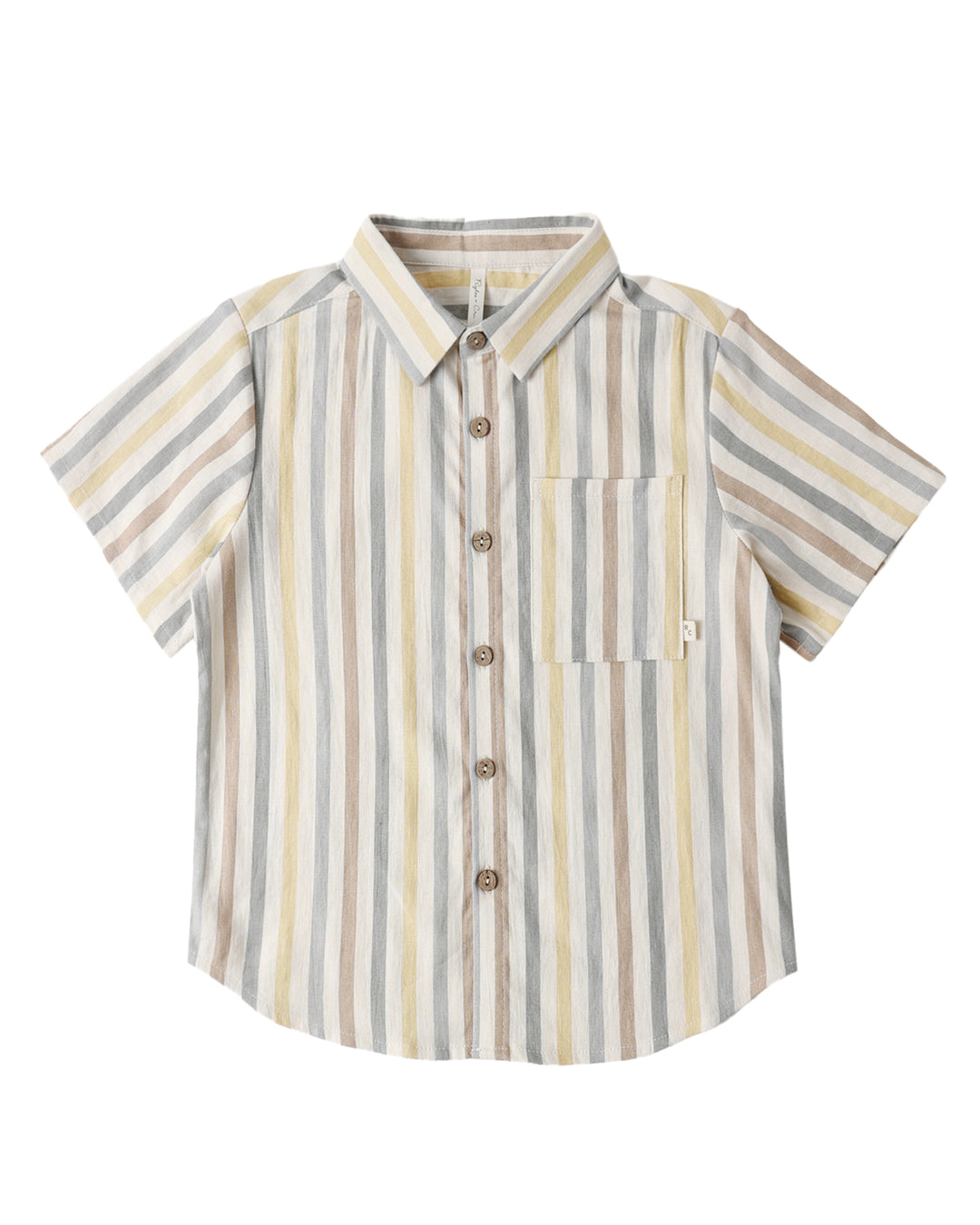 Collared Short Sleeve Shirt- Valencia Stripe