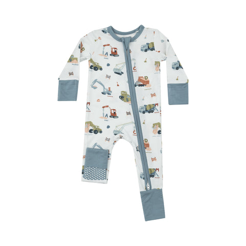 2 Way Zipper Romper- Construction Alphabet