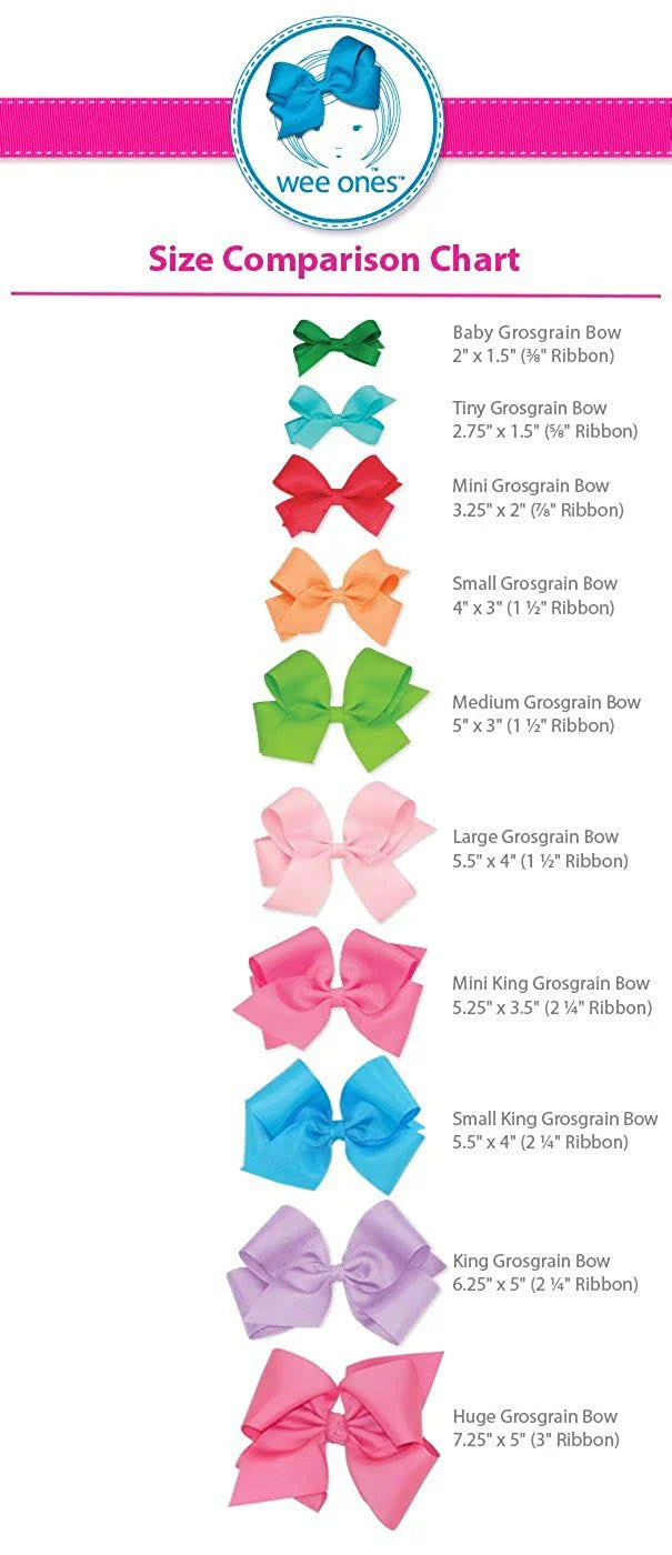 Classic Grosgrain Hair Bow (White)