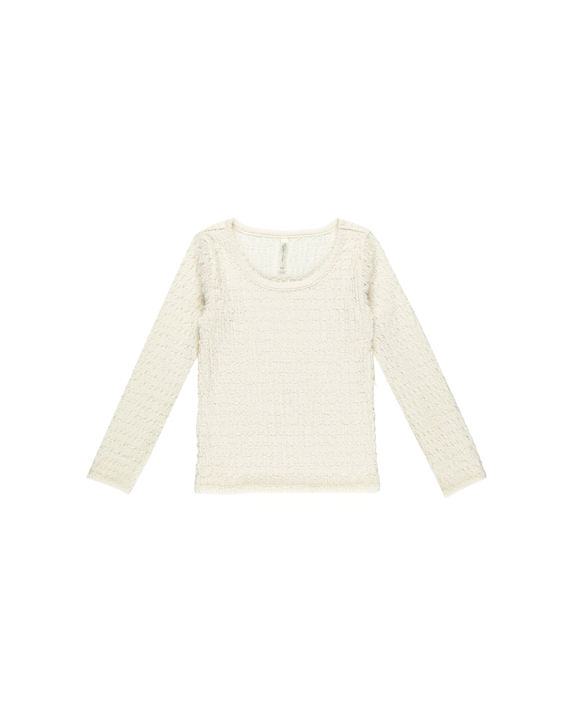 Textured LS Top- Ivory