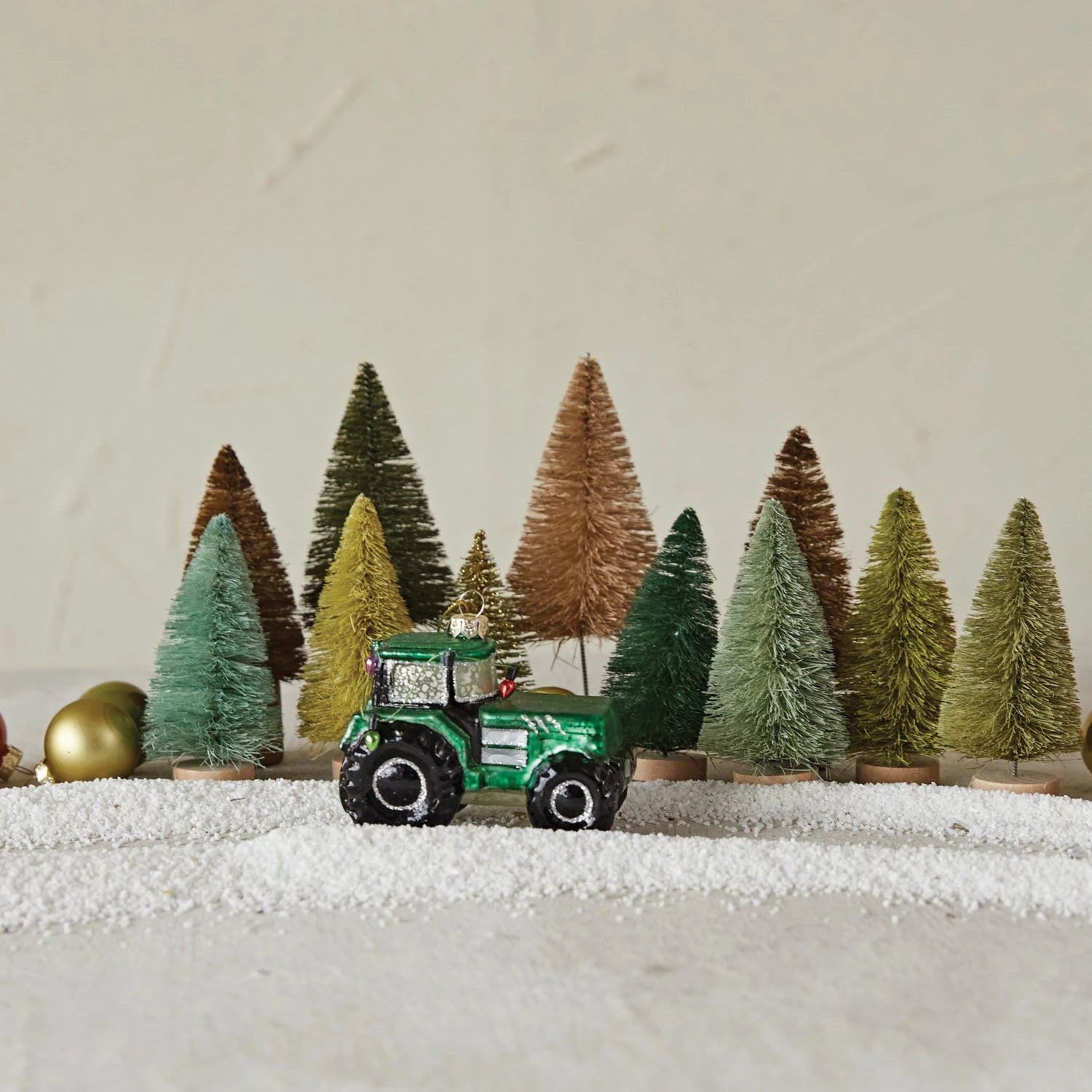 Tractor Ornament w/ Lights & Glitter