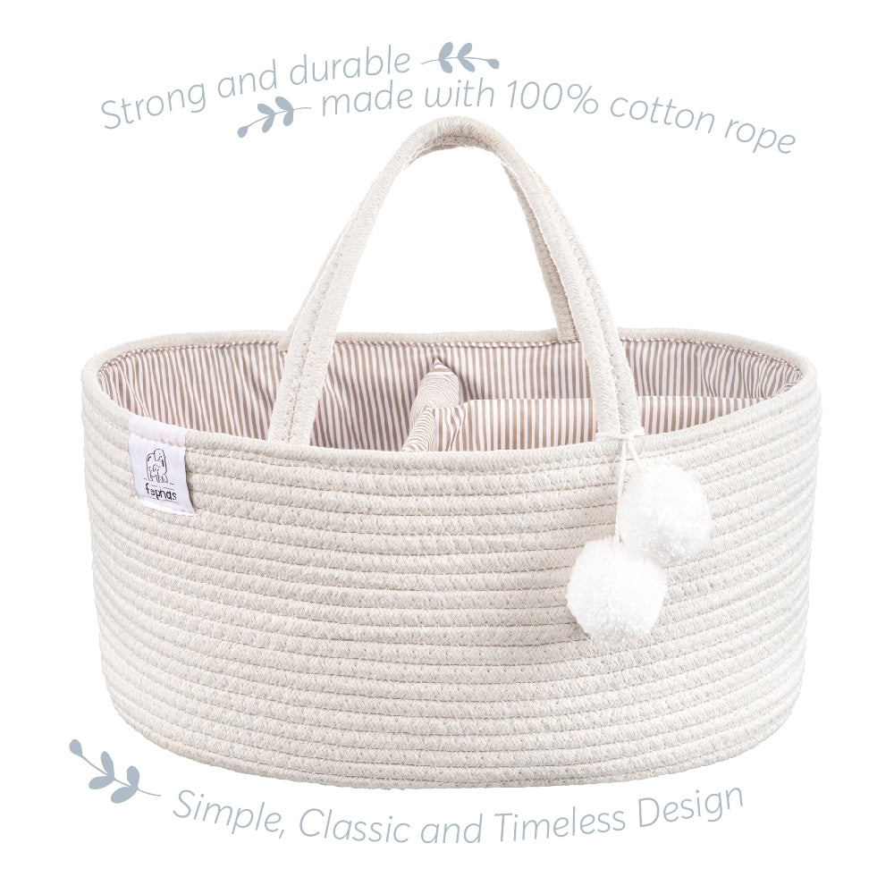 Rope Diaper Caddy- Off-white