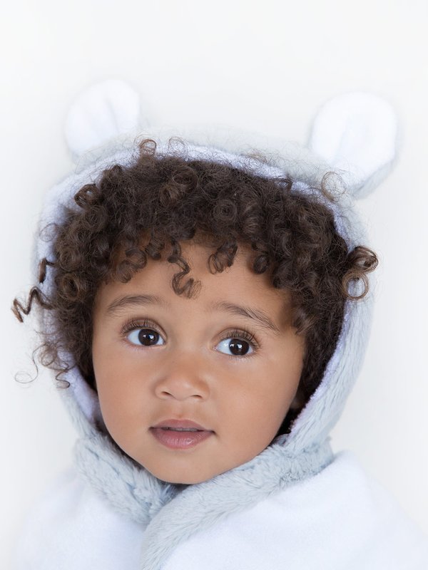 Chenille Hooded Towel- Blue