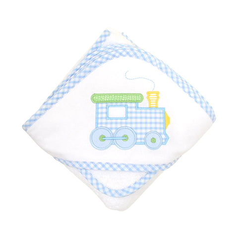 Boxed Hooded Towel and Washcloth Set- Train