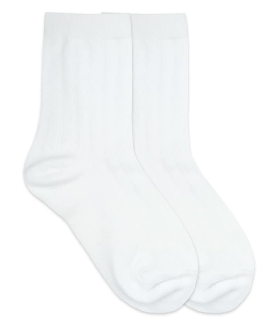 Rib Crew Sock- White