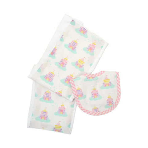 Drooler Bib and Burp Set- Princess