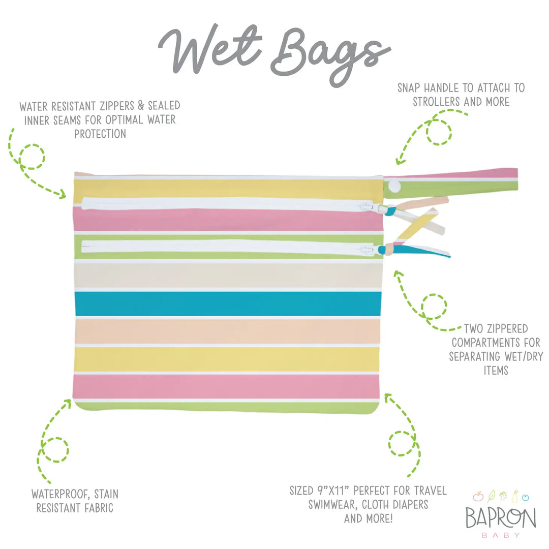 Waterproof Wet Bag- Rainbow Stripes