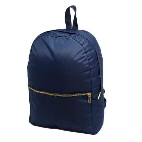 Medium Backpack- Navy Nylon Brass