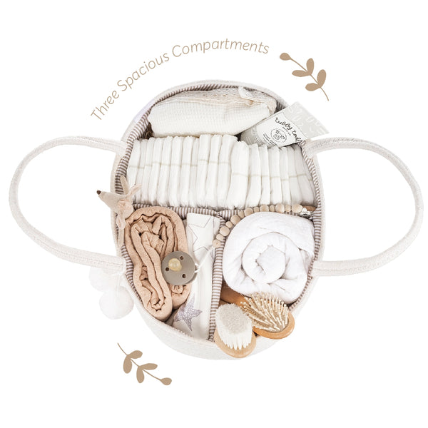 Cotton Rope Diaper Caddy- Off-white