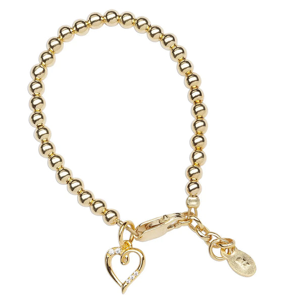 Aria - 14K Gold Plated Bracelet w. Heart