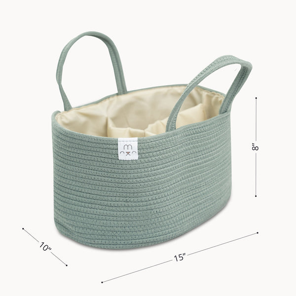 Cotton Rope Diaper Caddy Organizer- Lily Pad