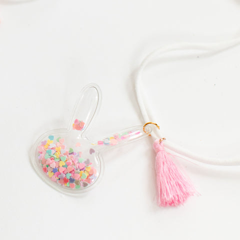 Bunny Charm Woolie Necklace- Multi Colored Bunny