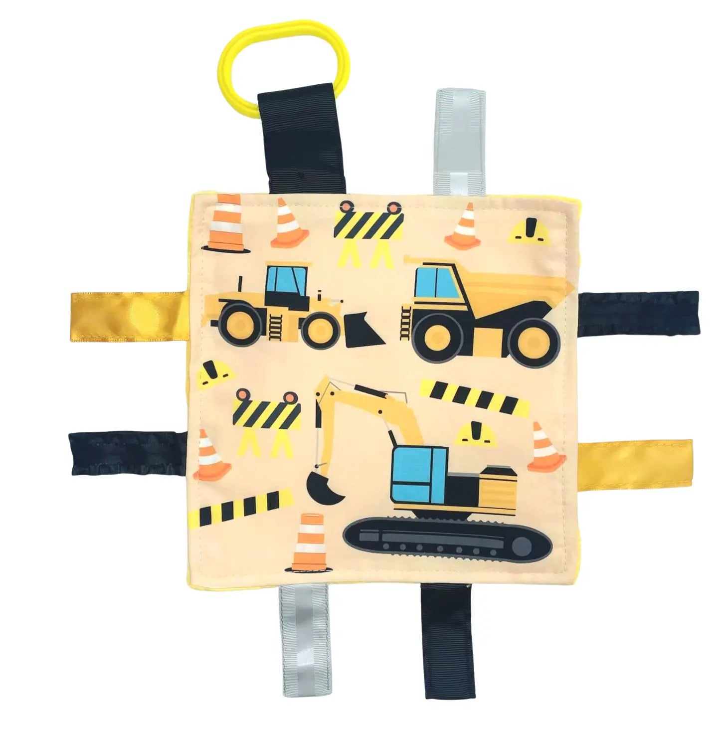 Crinkle Tag Toy - Construction Worker and Trucks