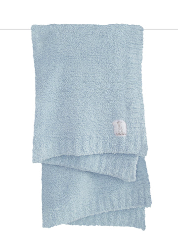 Plush Chenille Knit Blanket- Blue