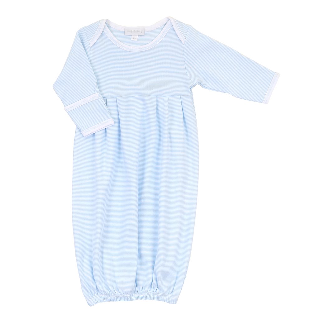 Essentials Mini Stripe Gown- Blue