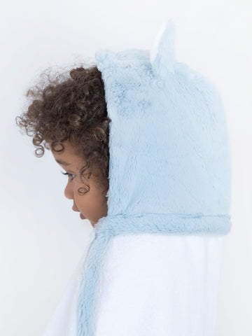 Chenille Hooded Towel- Blue