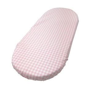 Cotton Fitted Oval Sheet- Pink/White Gingham
