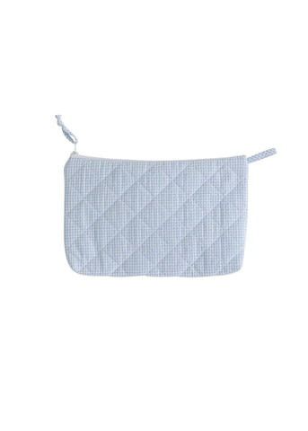Quilted Luggage Cosmetic Bag in Lt. Blue