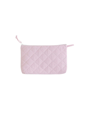 Quilted Luggage Cosmetic Bag in Lt. Pink