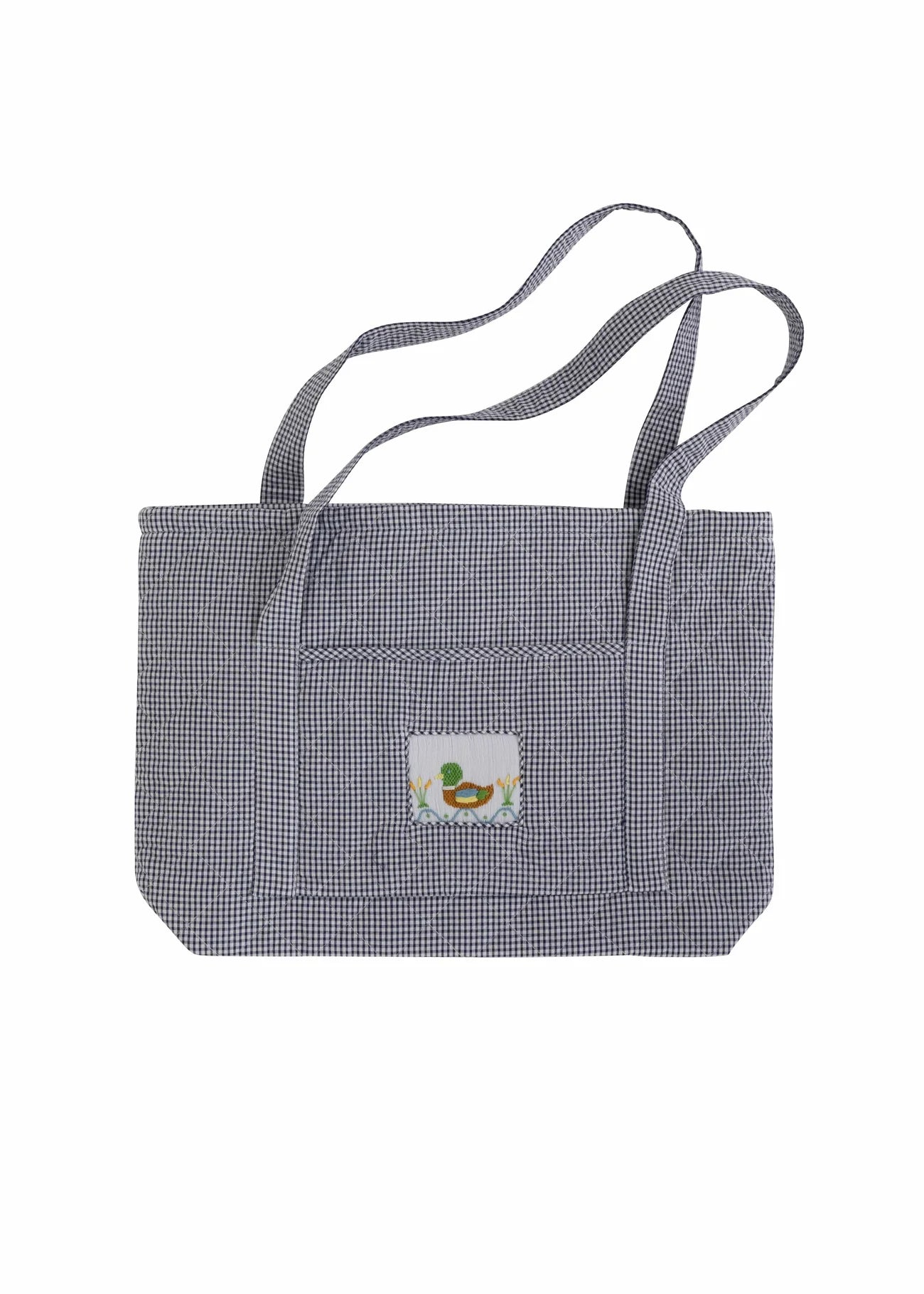 Quilted Luggage Tote Bag - Navy Mallard