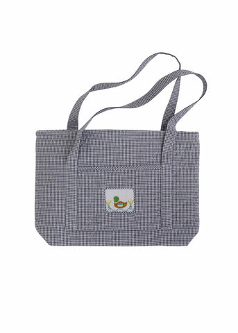 Quilted Luggage Tote Bag - Navy Mallard