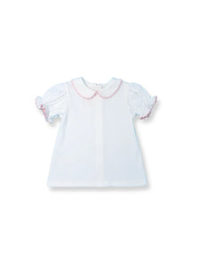 Better Together Blouse - White/Pink Ric Rac