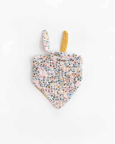 Cotton Muslin Reversible Bandana Bib- Pressed Petals