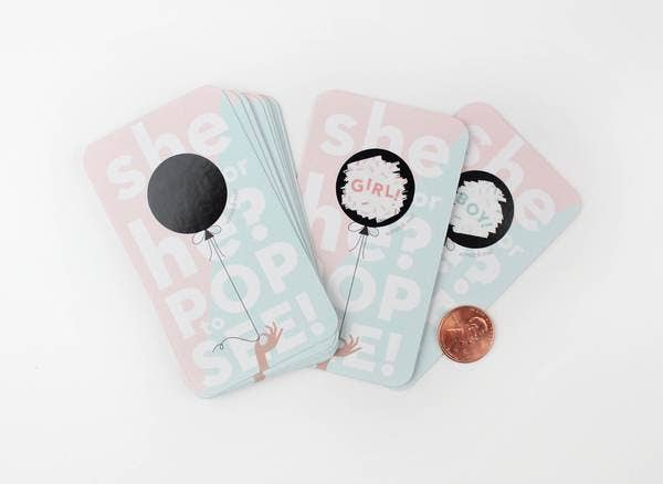 Gender Reveal Scratch-off Cards - Balloon